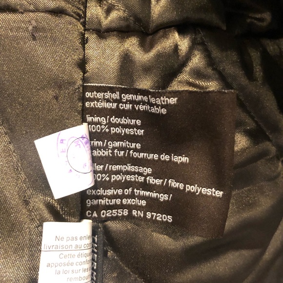 Danier Green Leather Fur Collar Insulated Jacket L 🎄 - Picture 9 of 12